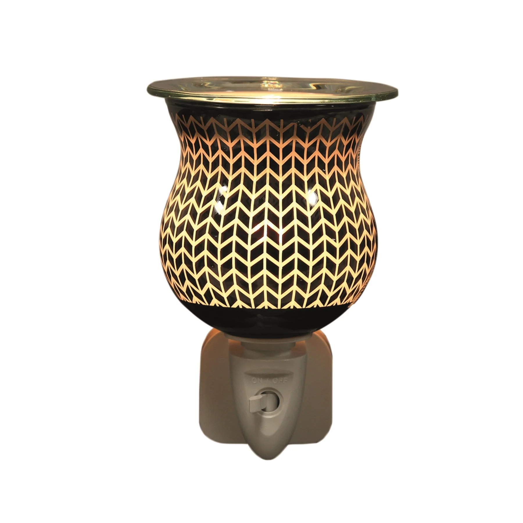 Chevron Plug-In Wax Melt Burner – Black & Gold