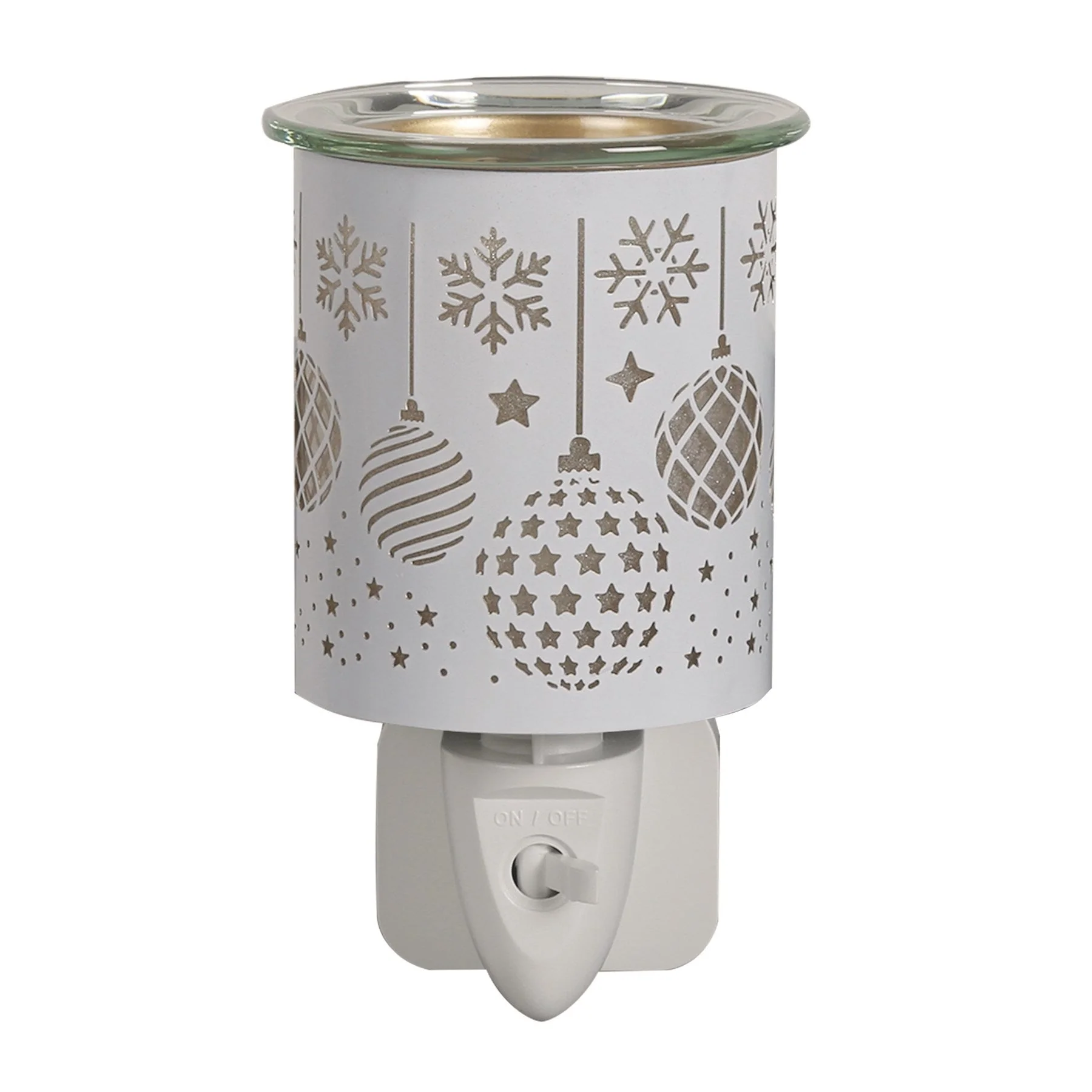 Plug In Wax Warmer -  White & Gold Silhouette Baubles - Image 2