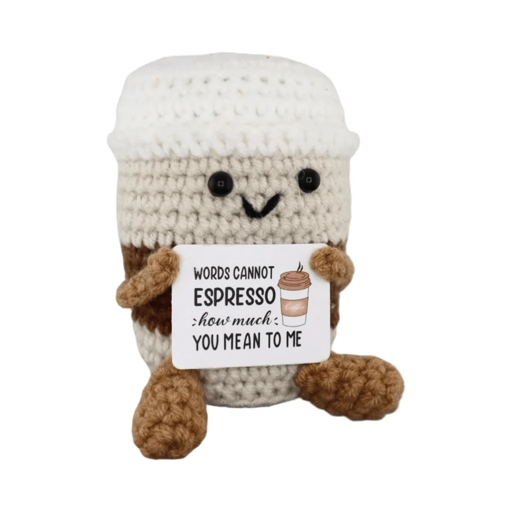 Positive Espresso Crochet Coffee Cup Decoration