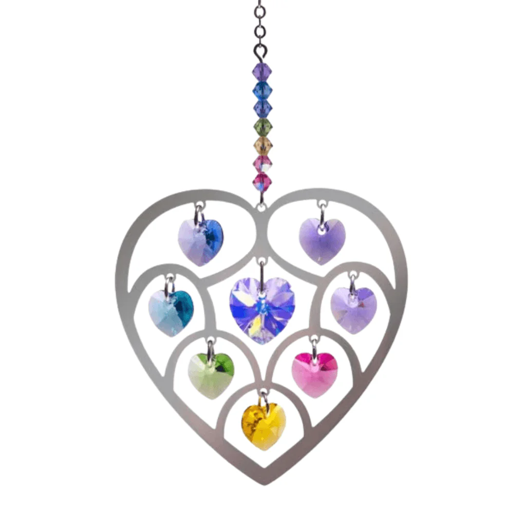 Heart of Hearts Confetti Crystal Suncatcher – Pure Radiance Collection
