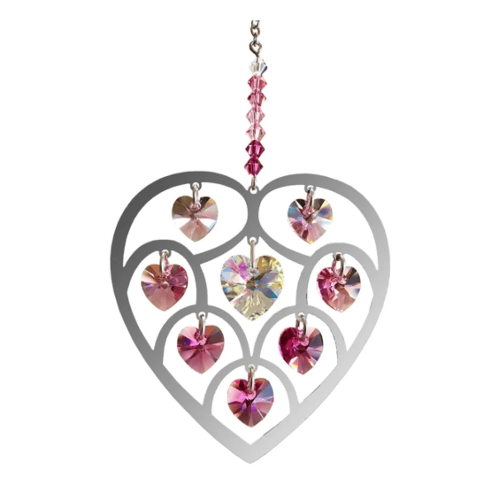 Heart of Hearts Deep Rose Crystal Suncatcher – Pure Radiance Collection