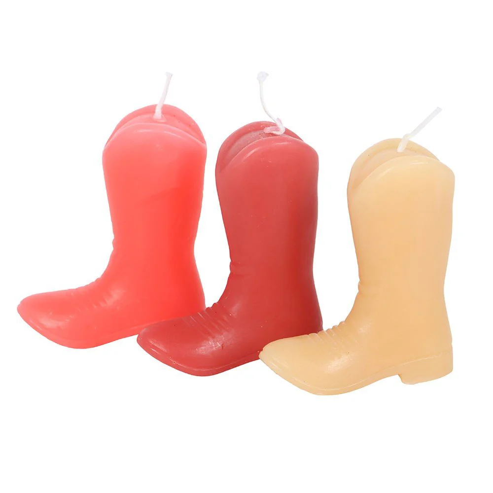Set of 3 Cowboy Boot Candles - Image 2