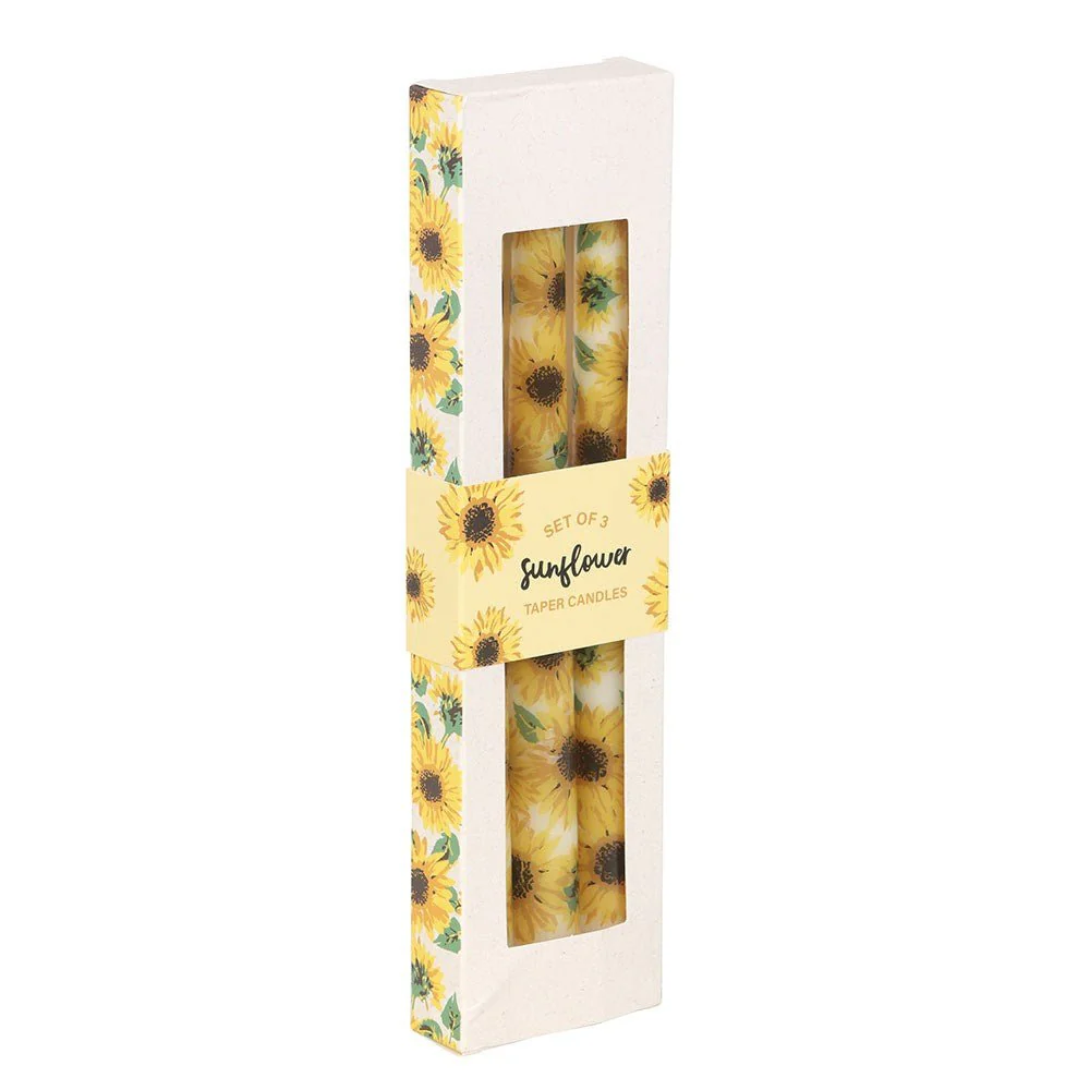 Set of 3 Sunflower Taper Candles - Image 2