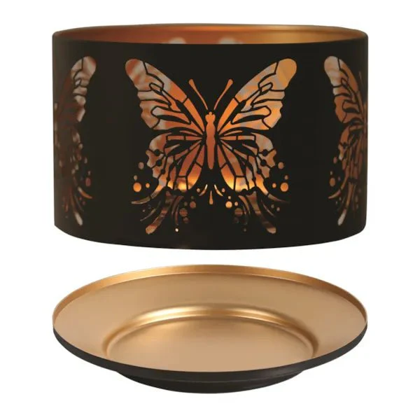 Shade and Tray Metal Silhouette - Black Butterfly