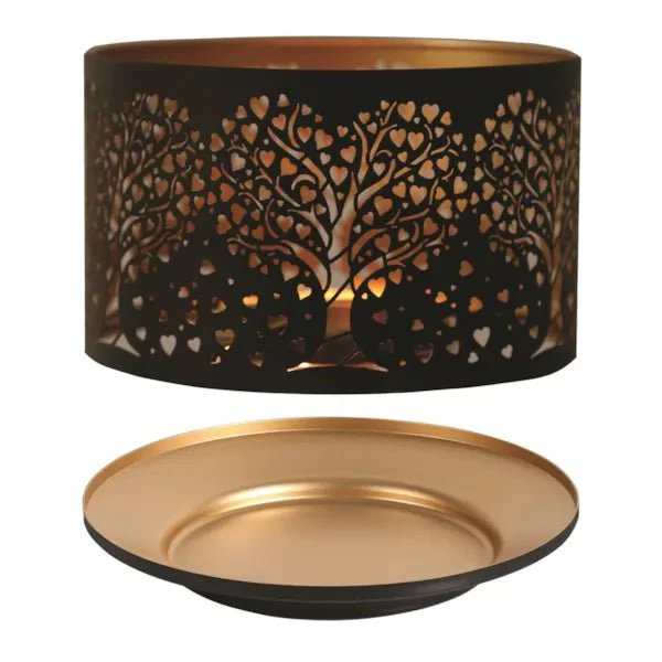 Shade and Tray Metal Silhouette - Black Heart Tree