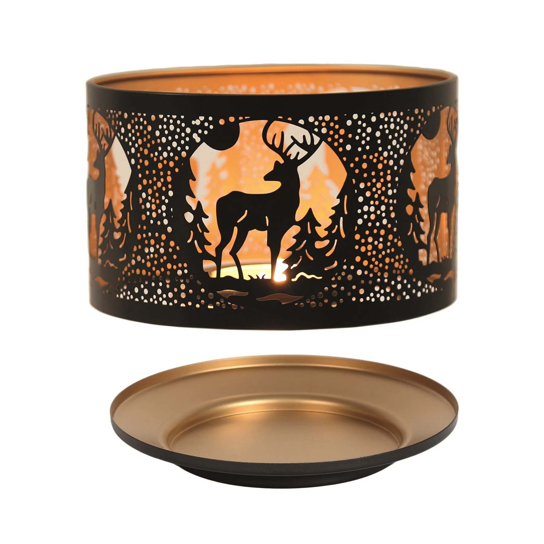 Shade and Tray Metal Silhouette - Black Stag