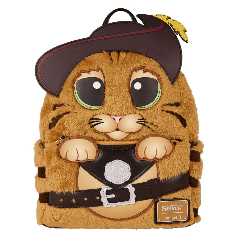 Loungefly Shrek Puss in Boots Plush Cosplay Mini Backpack