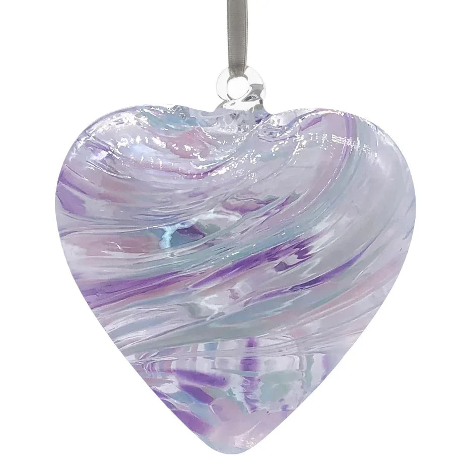Sienna Glass 12cm Friendship Heart - Pearl