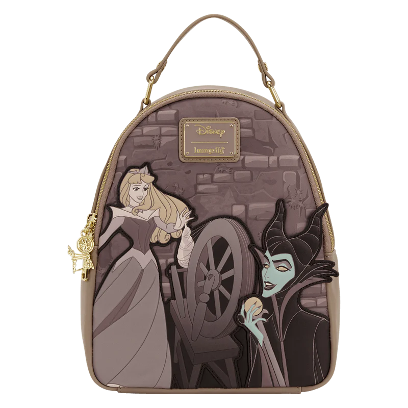 Loungefly Sleeping Beauty & Maleficent Spinning Wheel Mini Backpack