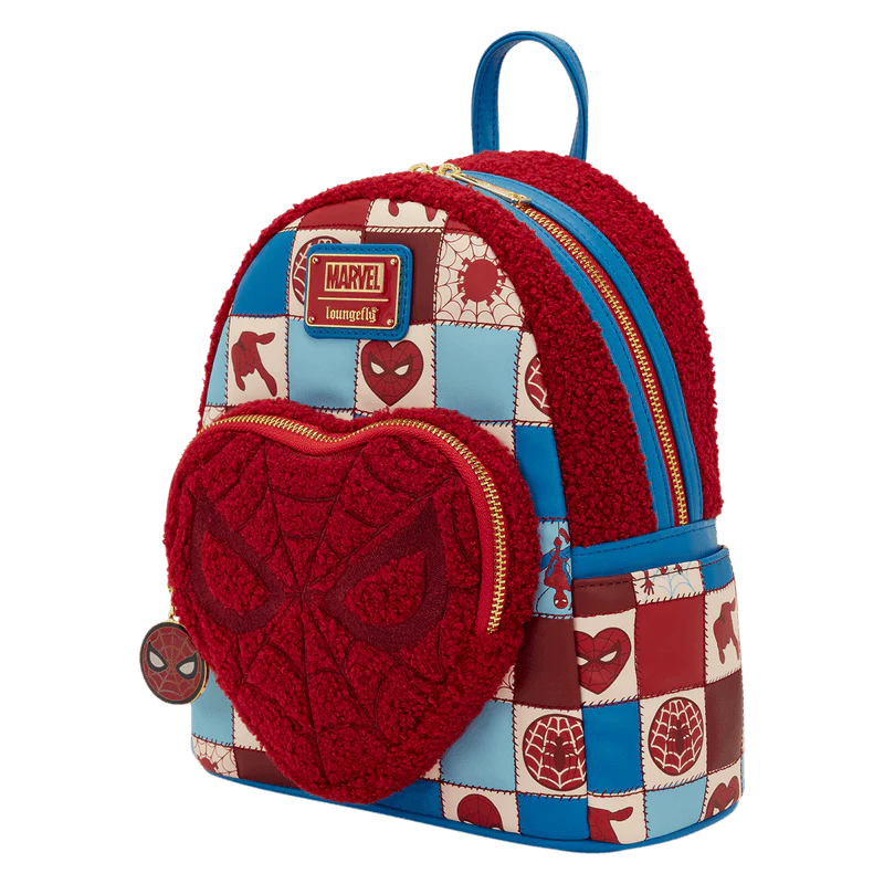 Loungefly Spider-Man Sherpa Heart Mini Backpack - Image 2