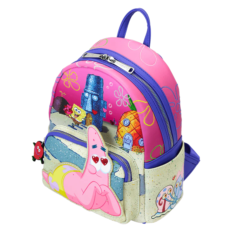 Loungefly SpongeBob SquarePants & Patrick Star Hearts Mini Backpack - Image 4