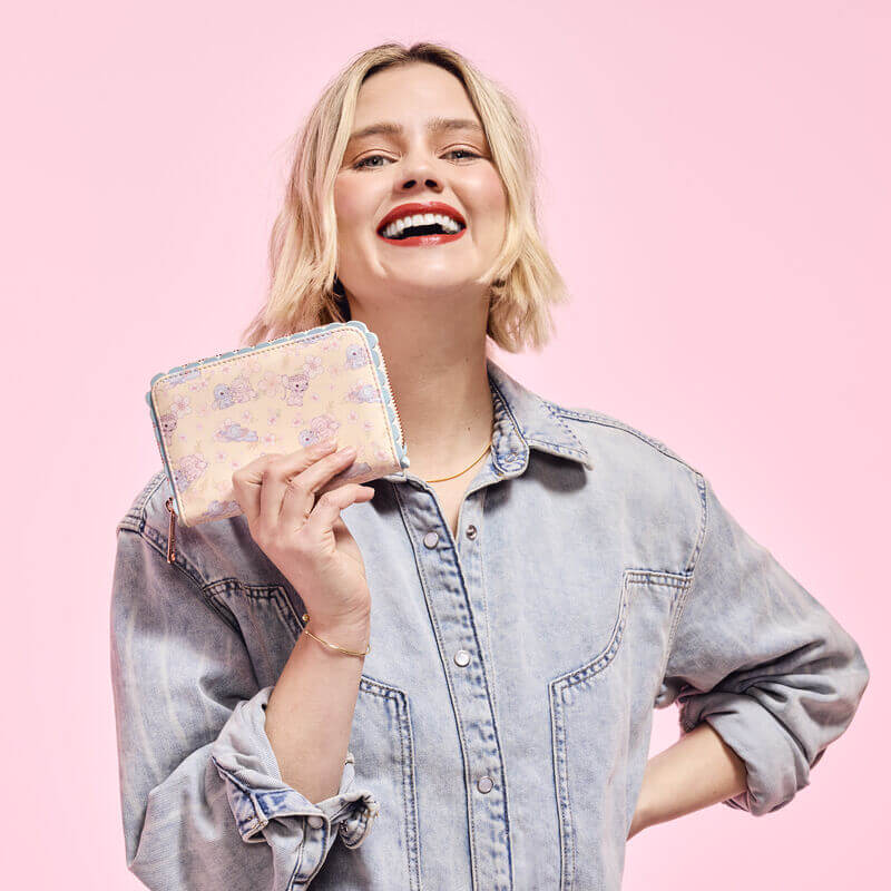 Loungefly Stitch & Angel Cherry Blossom All-Over Print Zip Around Wallet - Image 6