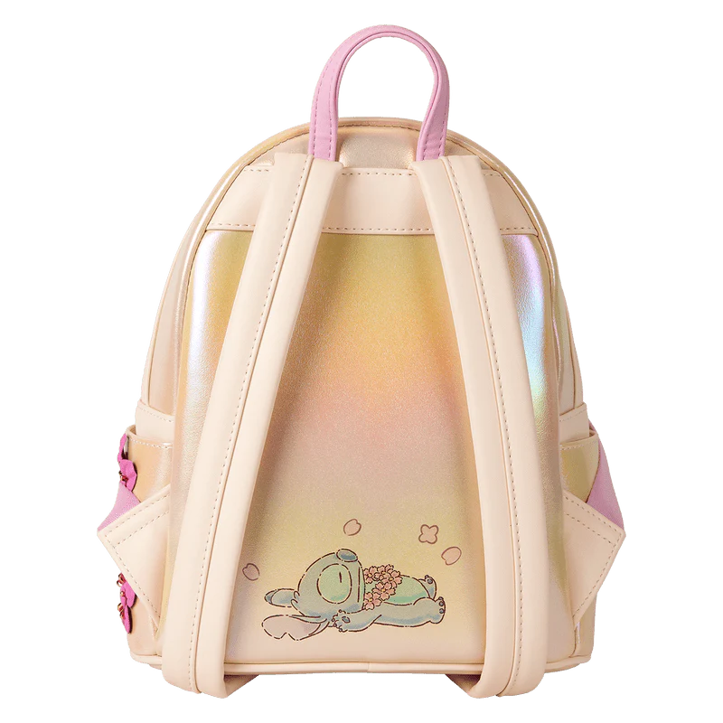 Loungefly Stitch & Angel Cherry Blossom Heart Mini Backpack - Image 4