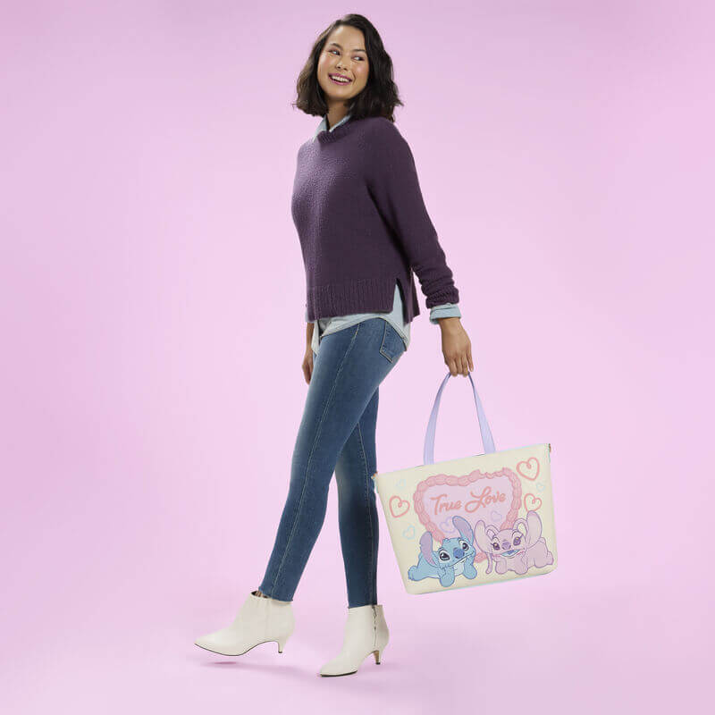 Loungefly Stitch & Angel True Love Tote Crossbody Bag - Image 6