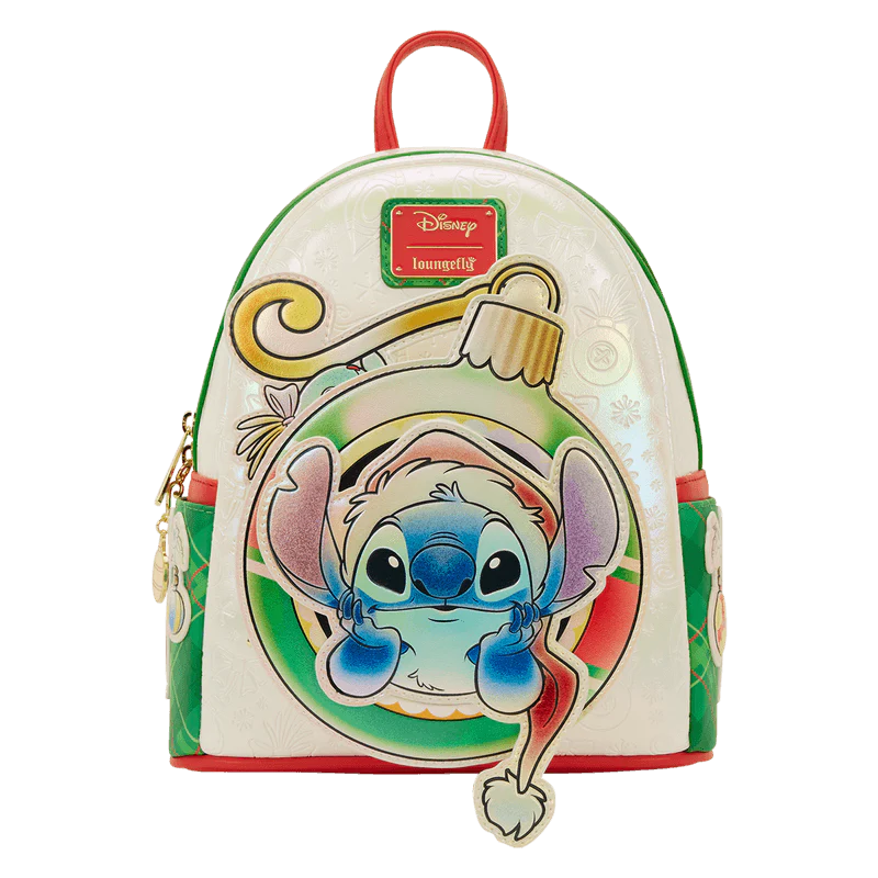 Loungefly Stitch & Scrump Iridescent Holiday Ornament Mini Backpack