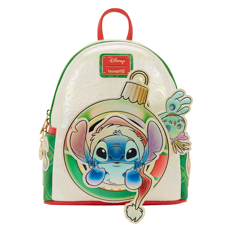 Loungefly Stitch & Scrump Iridescent Holiday Ornament Mini Backpack - Image 5