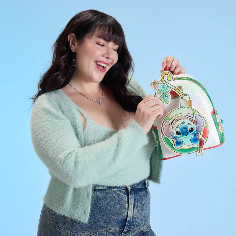 Loungefly Stitch & Scrump Iridescent Holiday Ornament Mini Backpack - Image 9
