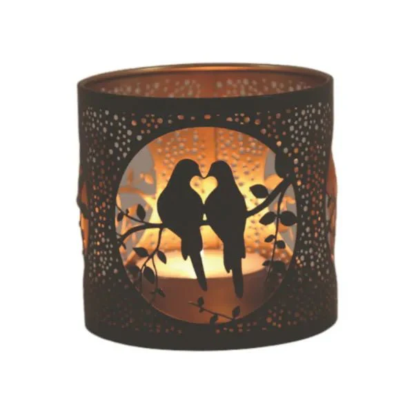 Lovebirds Silhouette Wax Melt Burner – Romantic Cutout Design - Image 3