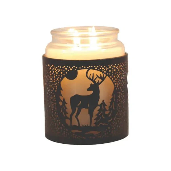 Black Reindeer Scene Wax Melt Burner – Winter Woodland Glow - Image 5