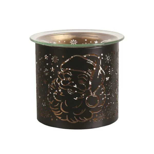 Tealight Wax Melter and Candle Holder Santa Black/Gold 10.5cm - Image 2