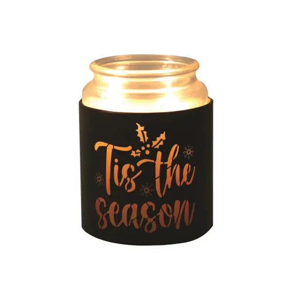 Tealight Wax Melter and Candle Holder Tis the Season Black/Gold 10.5cm - Image 4