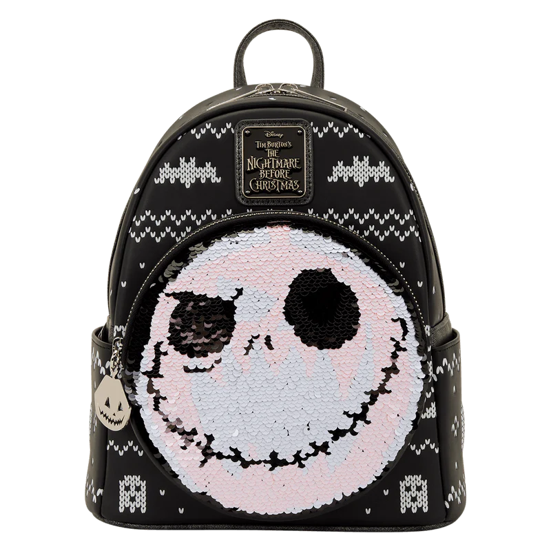 Loungefly The Nightmare Before Christmas Jack Skellington Reversible Sequins Mini Backpack