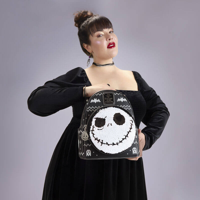 Loungefly The Nightmare Before Christmas Jack Skellington Reversible Sequins Mini Backpack - Image 7