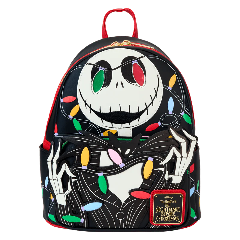 Loungefly The Nightmare Before Christmas Jack Skellington String Lights Light-Up Glow Mini Backpack