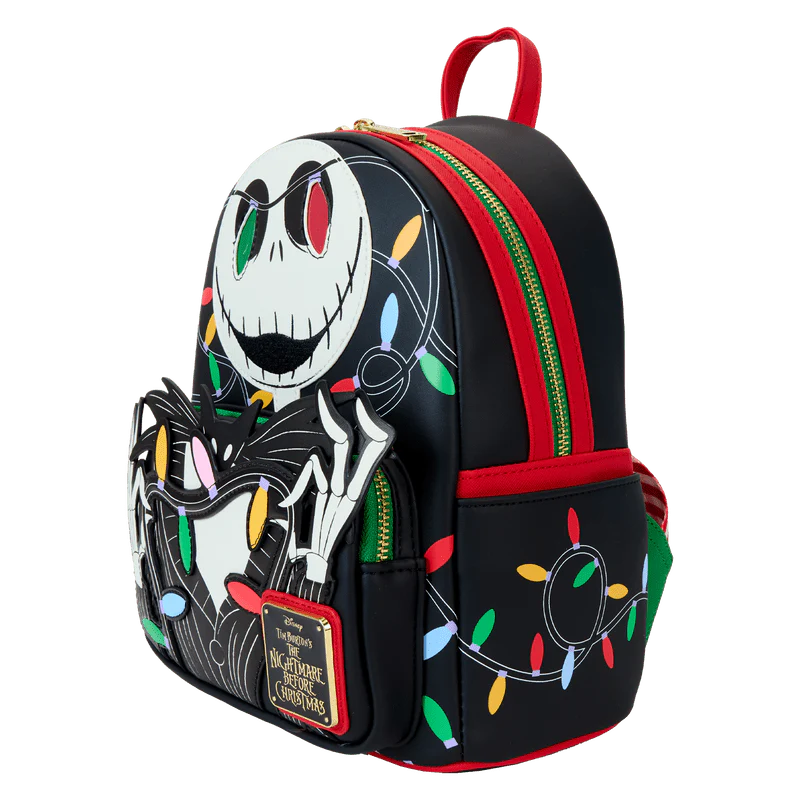 Loungefly The Nightmare Before Christmas Jack Skellington String Lights Light-Up Glow Mini Backpack - Image 2