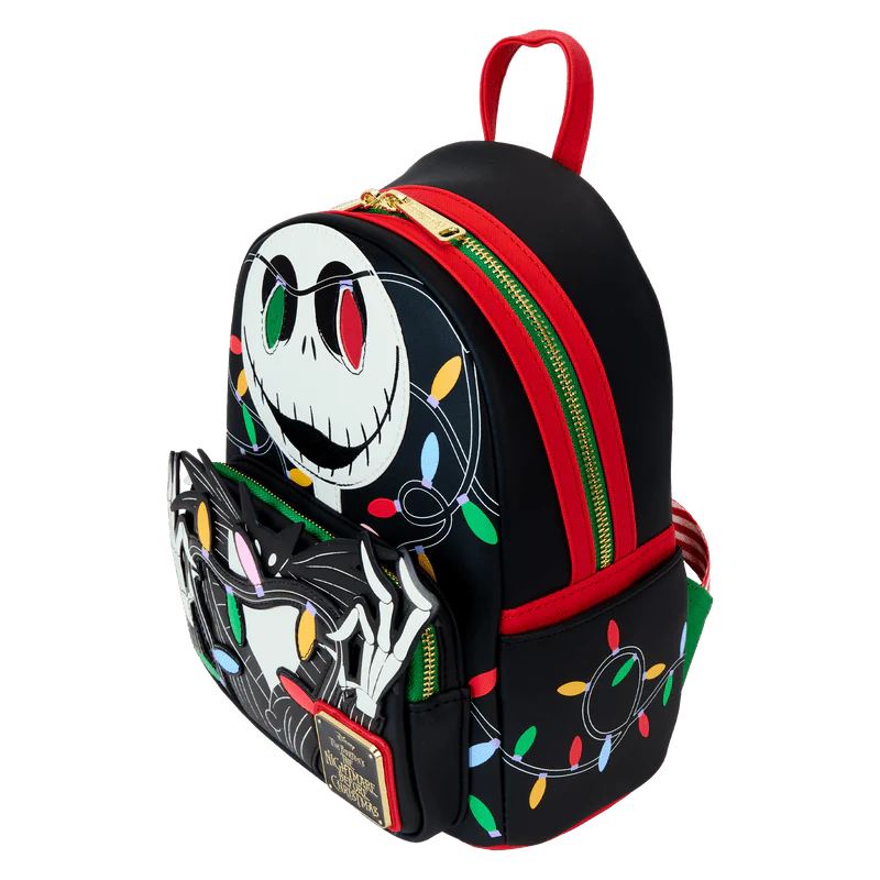 Loungefly The Nightmare Before Christmas Jack Skellington String Lights Light-Up Glow Mini Backpack - Image 4