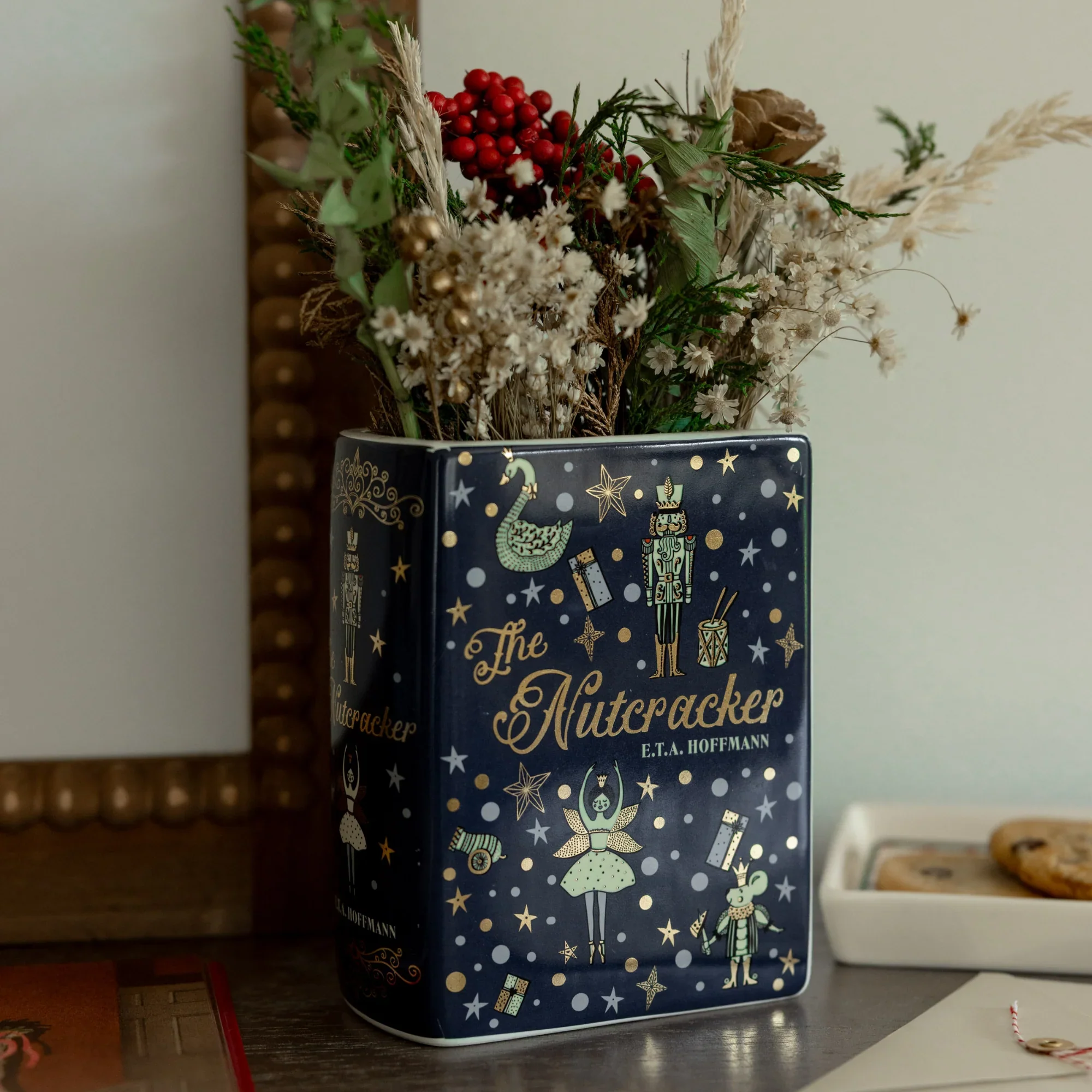 The Nutcracker Small Ceramic Book Vase – Festive Décor - Image 5