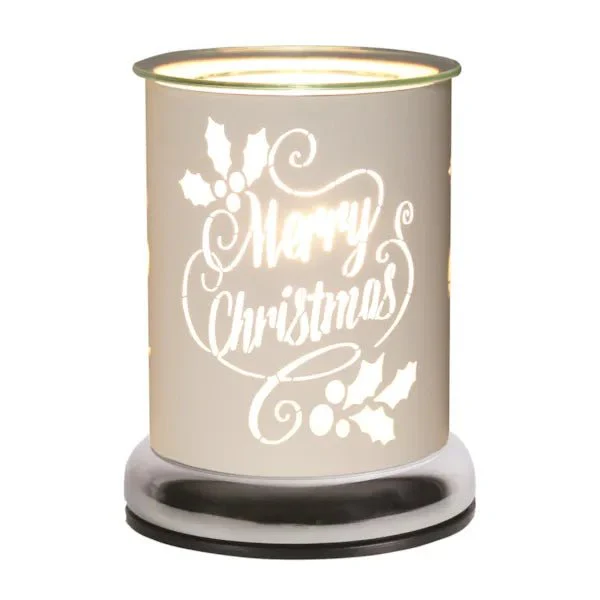 Touch Electric Wax Melt Burner – White Merry Christmas 17cm