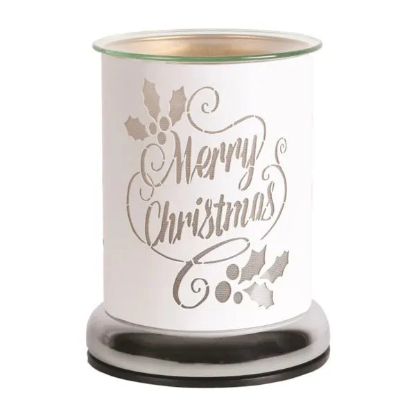 Touch Electric Wax Melt Burner – White Merry Christmas 17cm - Image 2