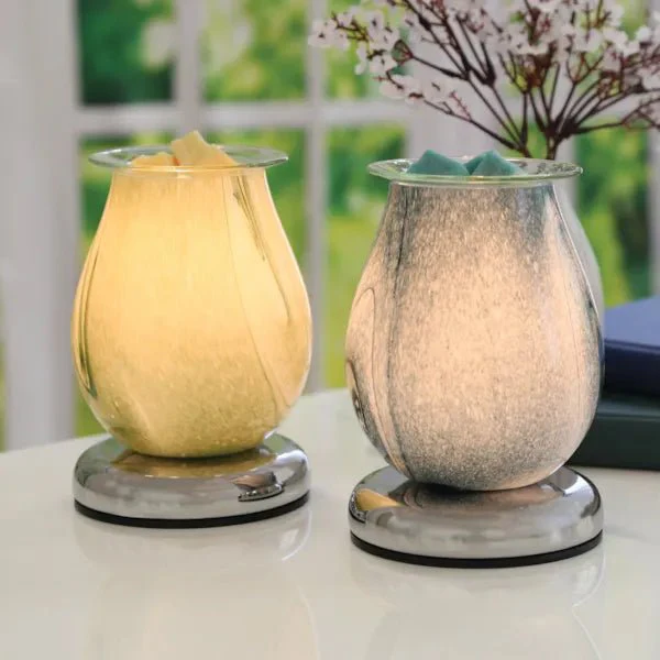 Touch Electric Wax Warmer - Green Swirl Oval - Image 4