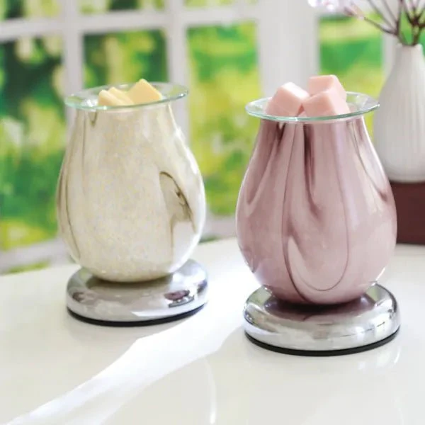 Purple Swirl Oval Touch Wax Melt Burner - Image 3