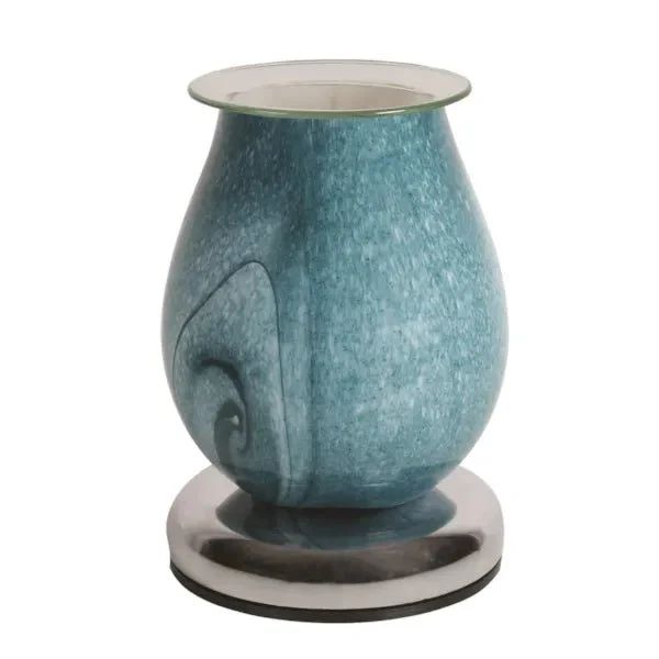 Teal Swirl Oval Touch Wax Melt Burner