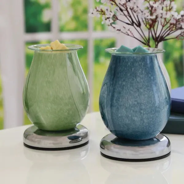Teal Swirl Oval Touch Wax Melt Burner - Image 3