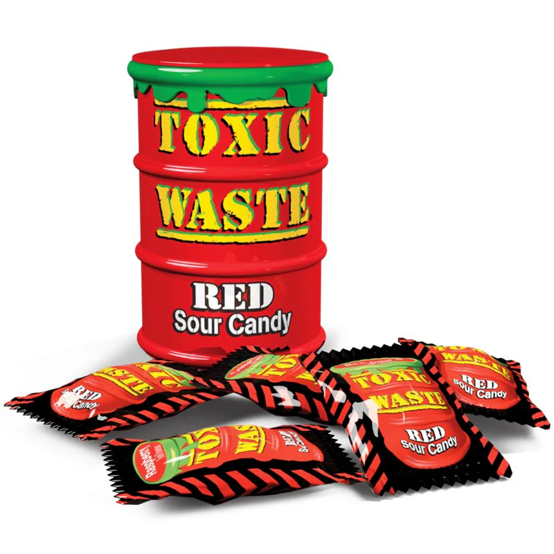 Toxic Waste Red Drum Extreme Sour Candy 42g