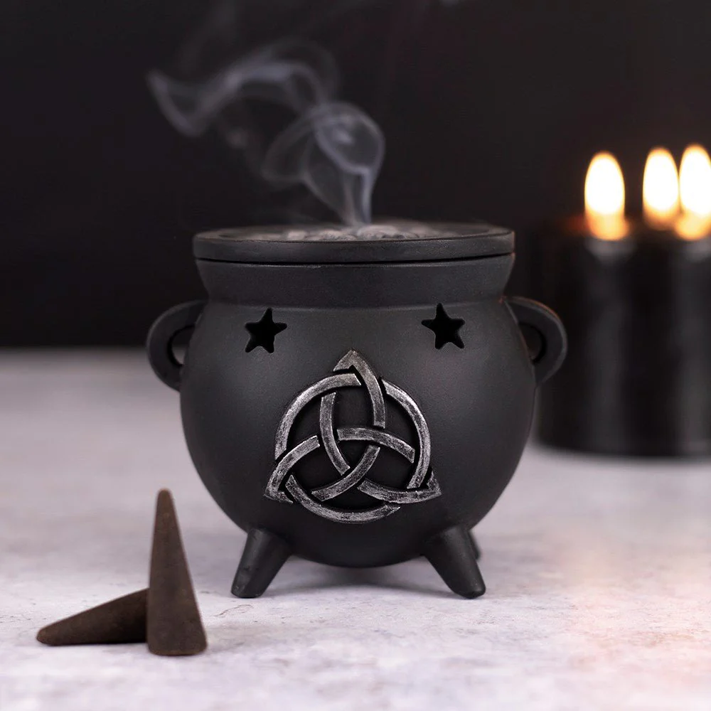 Cauldron Incense Cone Burner Triquetra - Image 4