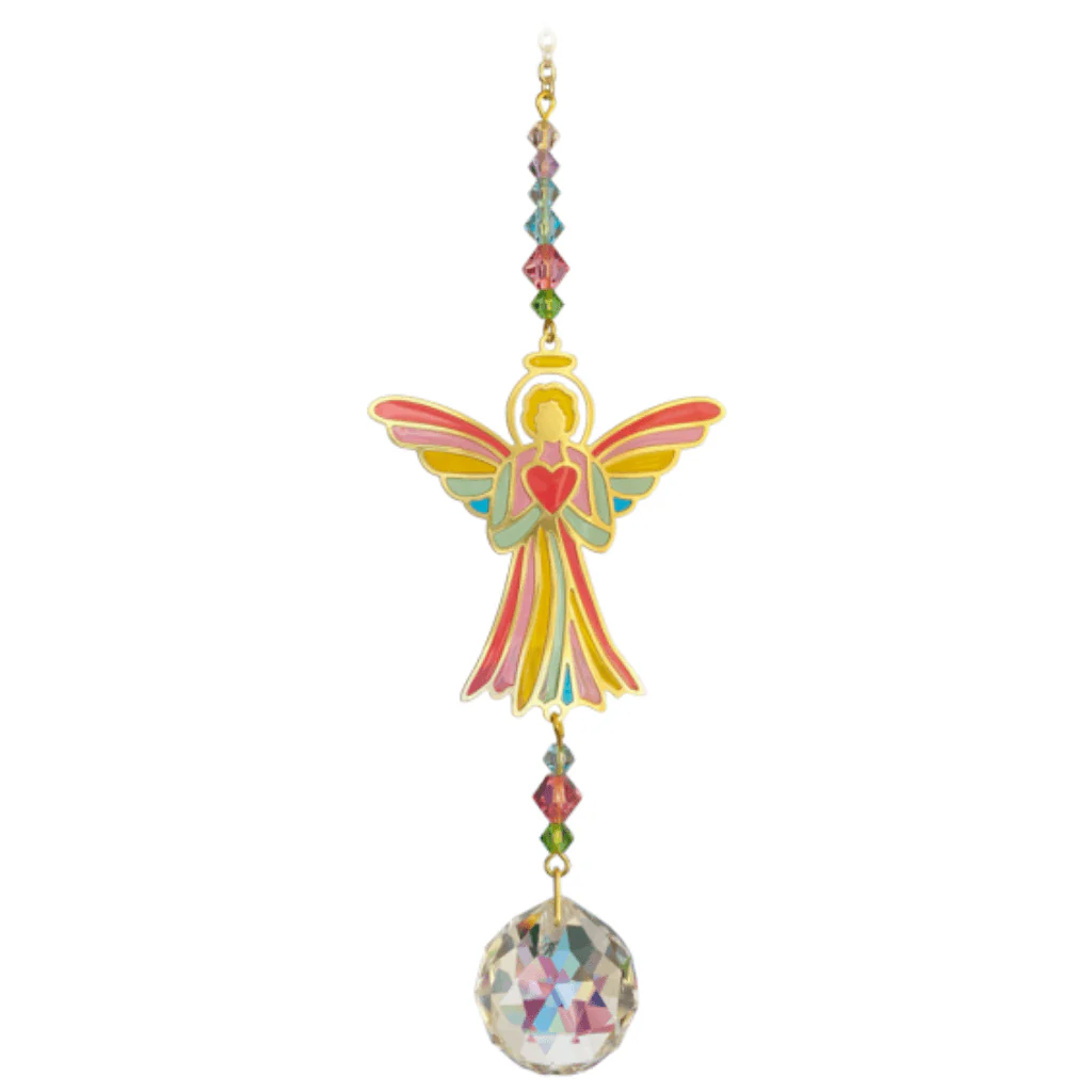 Angel with Heart “Confetti” Crystal Suncatcher – Crystal Dreams Range