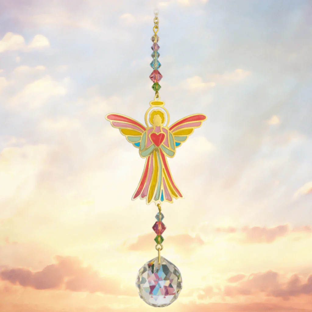 Angel with Heart “Confetti” Crystal Suncatcher – Crystal Dreams Range - Image 3