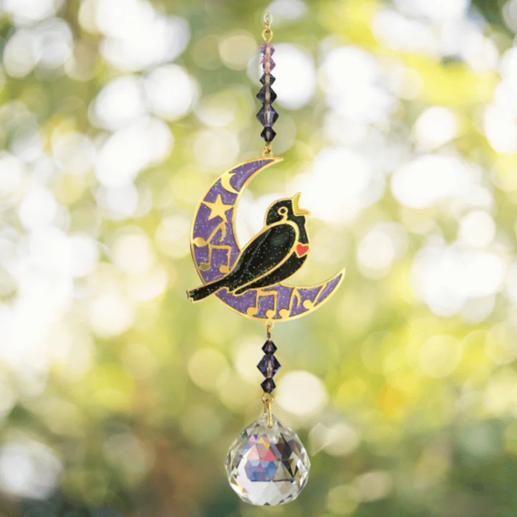 Blackbird Moonlight Crystal Suncatcher β Crystal Dreams Range - Image 3