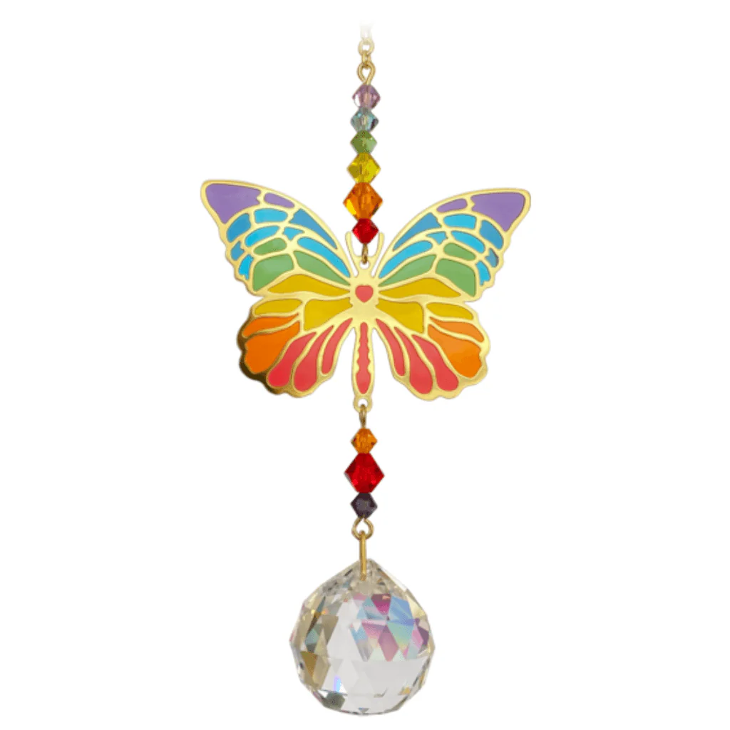 Butterfly Rainbow Crystal Suncatcher – Crystal Dreams Range