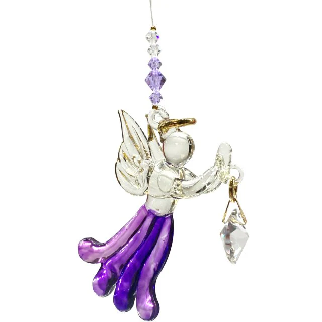 Wild Things Fantasy Glass Angel - Light Amethyst