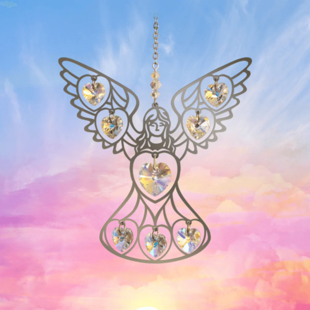 Angel ‘Aurora Borealis’ Large Crystal Suncatcher – Pure Radiance Collection - Image 3