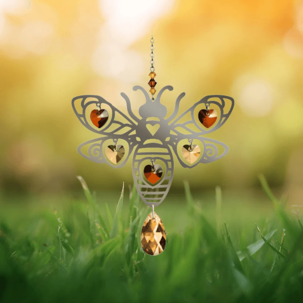 Bee ‘Autumn Gold’ Large Crystal Suncatcher – Pure Radiance Collection - Image 3