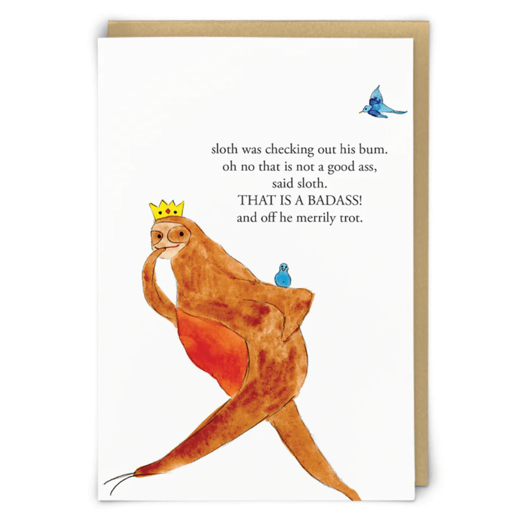 Zeppelinmoon Badass Sloth Greeting Card