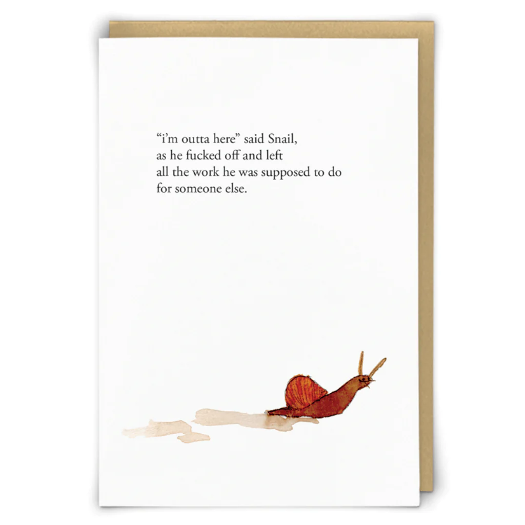 Zeppelinmoon Outta Here Snail Greeting Card